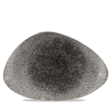 Raku Quartz Black Chefs' Triangle Plate 35.5 x 18.8cm